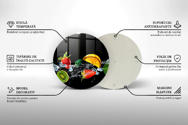 Steklena podloga za rezanje Sadje v vodi