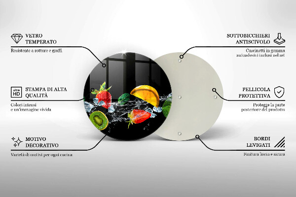 Steklena podloga za rezanje Sadje v vodi