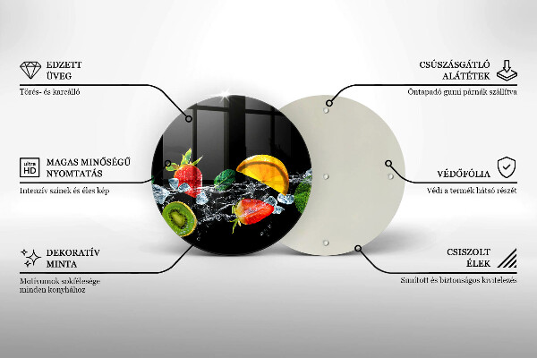 Steklena podloga za rezanje Sadje v vodi