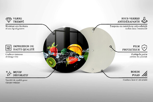 Steklena podloga za rezanje Sadje v vodi