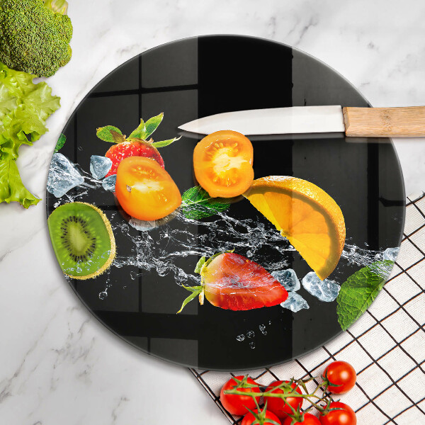 Steklena podloga za rezanje Sadje v vodi