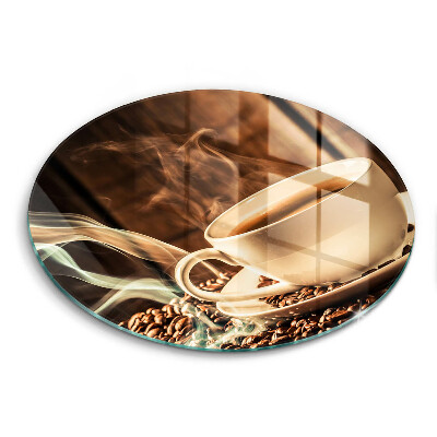 Steklena podloga za rezanje Skodelica in kavna zrna