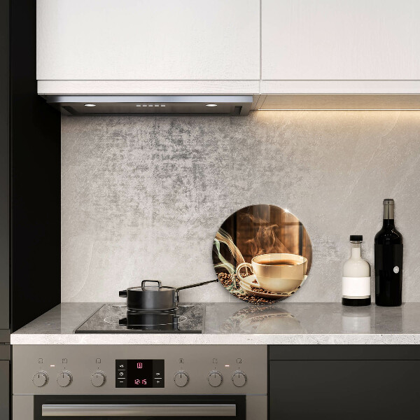 Steklena podloga za rezanje Skodelica in kavna zrna