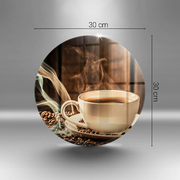 Steklena podloga za rezanje Skodelica in kavna zrna