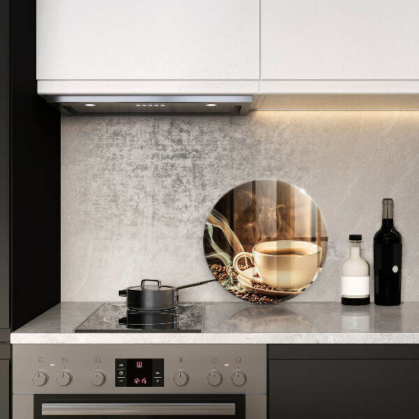 Steklena podloga za rezanje Skodelica in kavna zrna