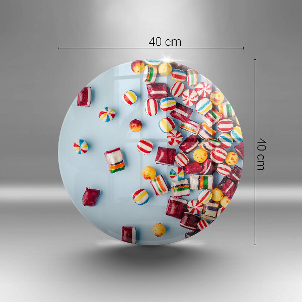 Steklena podloga za rezanje Pisani bonboni