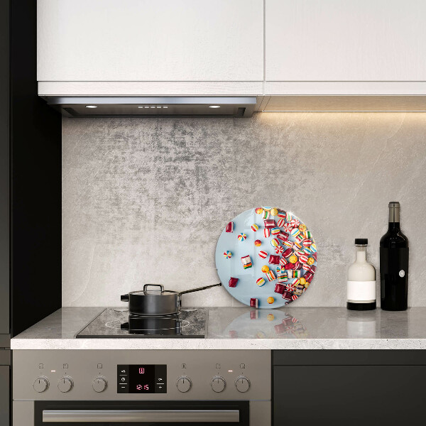 Steklena podloga za rezanje Pisani bonboni