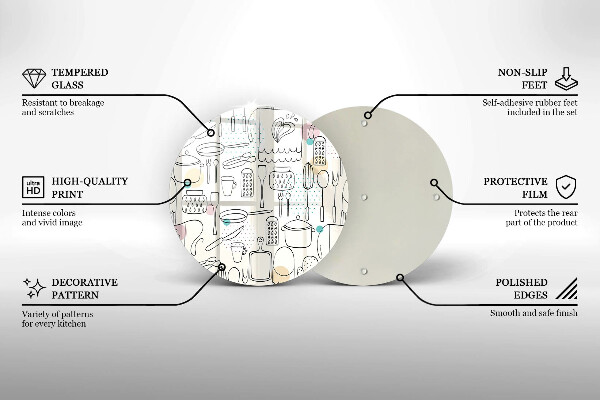 Steklena podloga za rezanje Kuhinjski dodatki