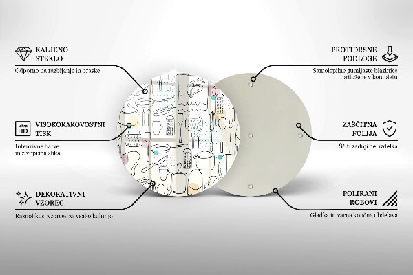 Steklena podloga za rezanje Kuhinjski dodatki