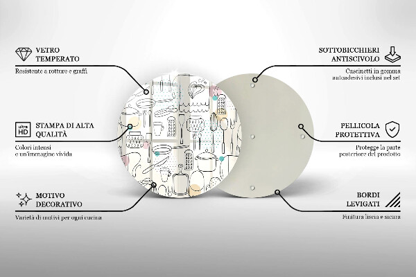 Steklena podloga za rezanje Kuhinjski dodatki