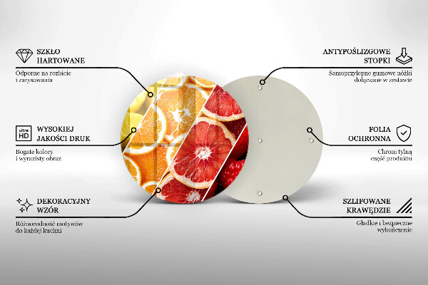 Steklena podloga za rezanje Pisano sadje