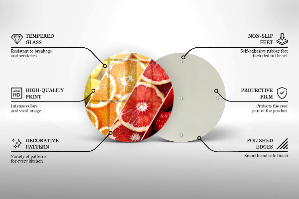 Steklena podloga za rezanje Pisano sadje