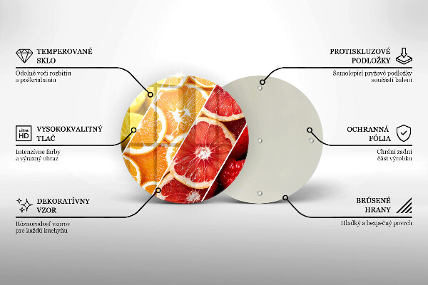Steklena podloga za rezanje Pisano sadje