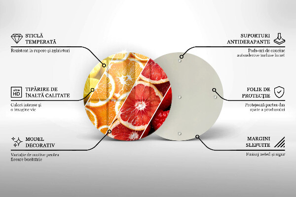 Steklena podloga za rezanje Pisano sadje