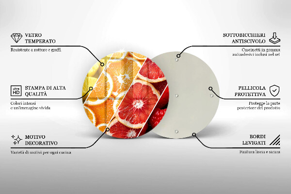 Steklena podloga za rezanje Pisano sadje