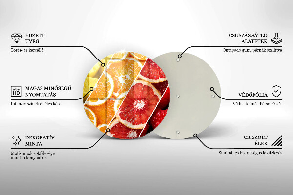 Steklena podloga za rezanje Pisano sadje