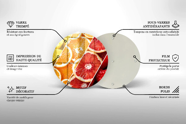 Steklena podloga za rezanje Pisano sadje