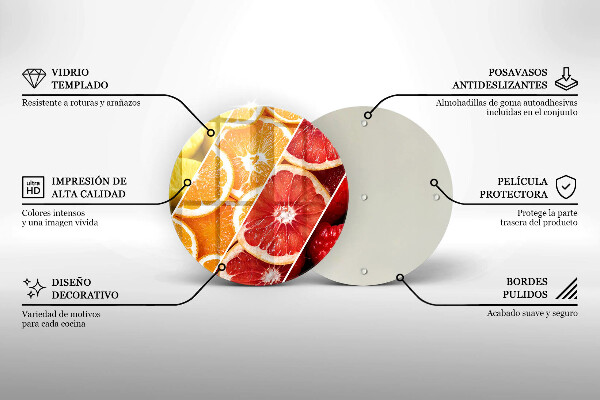 Steklena podloga za rezanje Pisano sadje