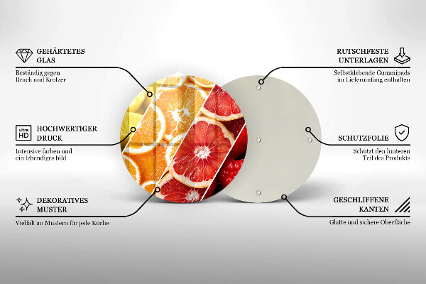 Steklena podloga za rezanje Pisano sadje