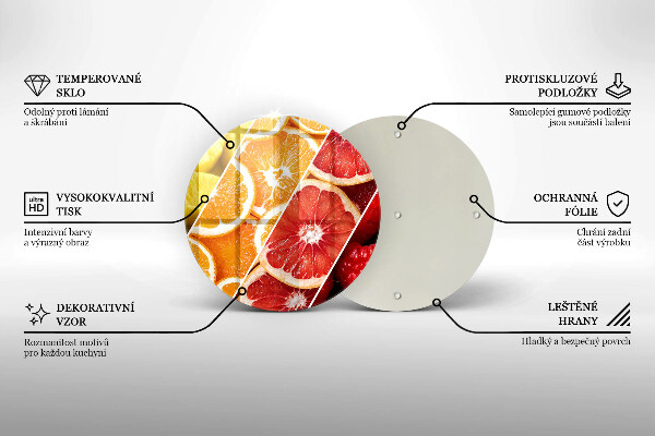 Steklena podloga za rezanje Pisano sadje