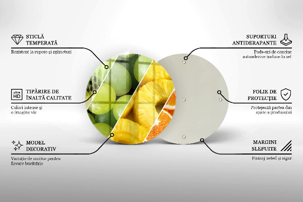 Steklena podloga za rezanje Pisano sadje