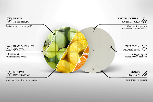 Steklena podloga za rezanje Pisano sadje
