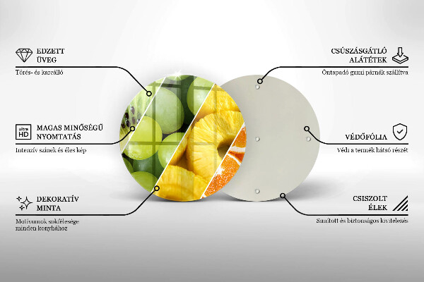 Steklena podloga za rezanje Pisano sadje