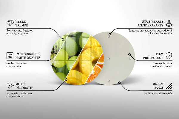 Steklena podloga za rezanje Pisano sadje