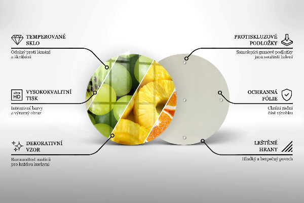 Steklena podloga za rezanje Pisano sadje