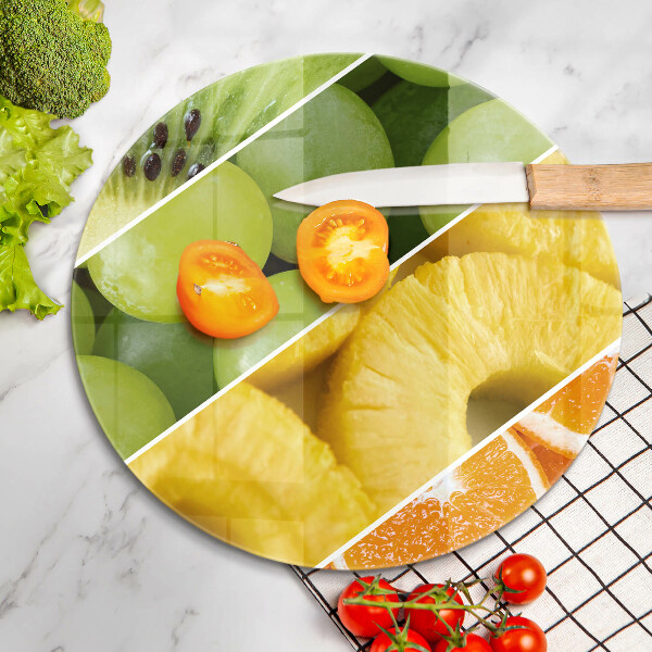 Steklena podloga za rezanje Pisano sadje