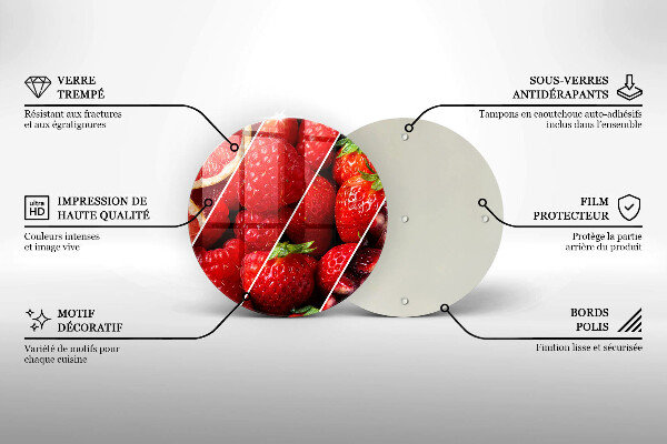 Steklena podloga za rezanje Pisano sadje