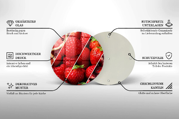 Steklena podloga za rezanje Pisano sadje