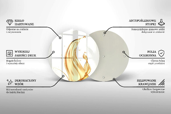Steklena podloga za rezanje olivno olje
