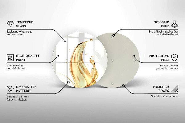 Steklena podloga za rezanje olivno olje