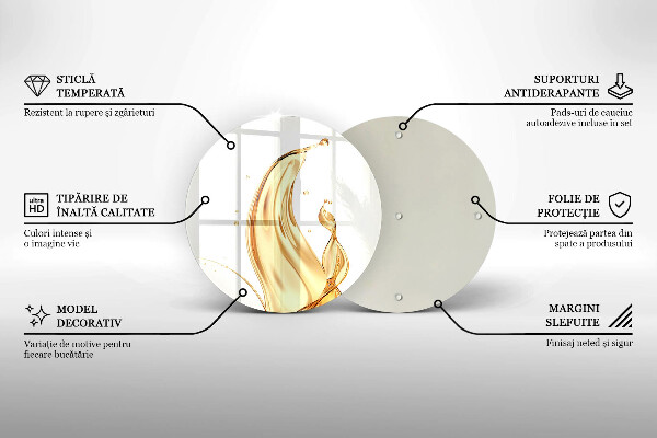Steklena podloga za rezanje olivno olje