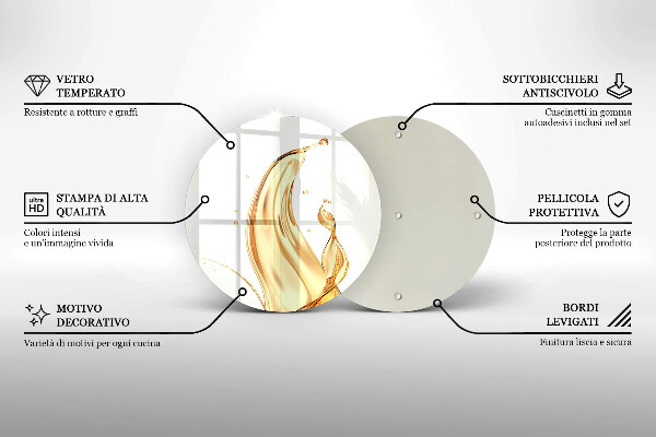 Steklena podloga za rezanje olivno olje