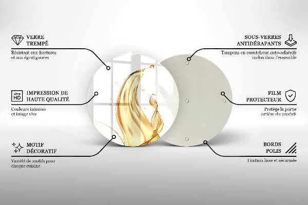 Steklena podloga za rezanje olivno olje