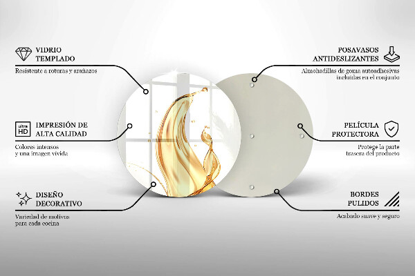Steklena podloga za rezanje olivno olje