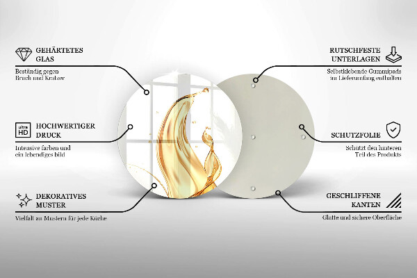 Steklena podloga za rezanje olivno olje