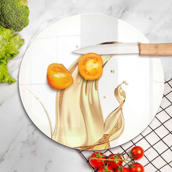 Steklena podloga za rezanje olivno olje