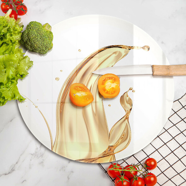 Steklena podloga za rezanje olivno olje