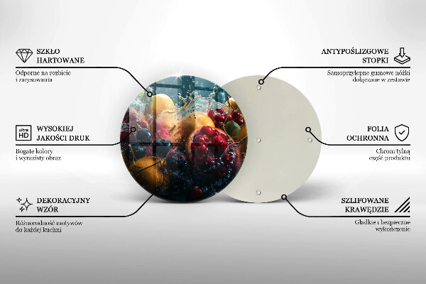 Steklena podloga za rezanje Sadje v vodi