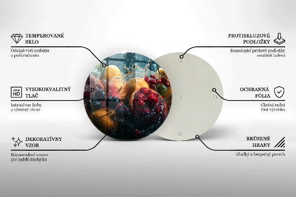 Steklena podloga za rezanje Sadje v vodi