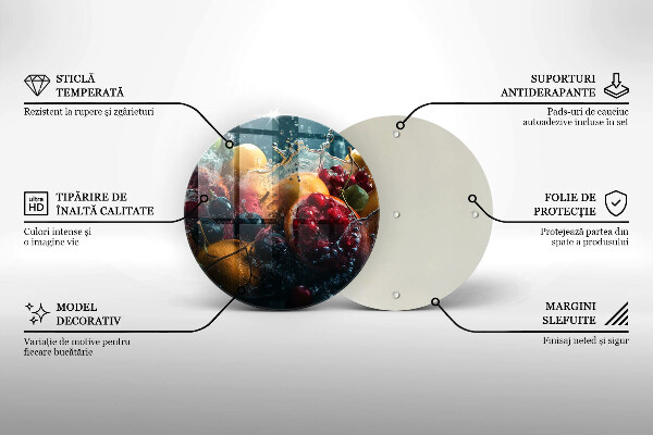 Steklena podloga za rezanje Sadje v vodi