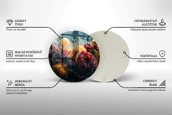 Steklena podloga za rezanje Sadje v vodi