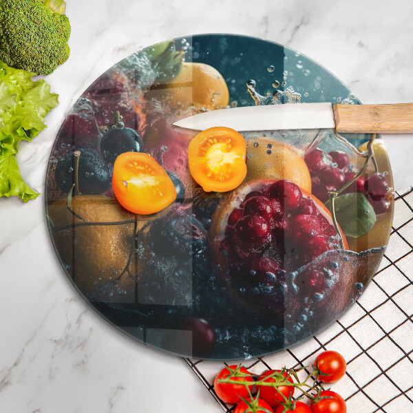 Steklena podloga za rezanje Sadje v vodi