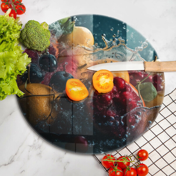 Steklena podloga za rezanje Sadje v vodi