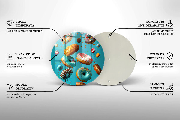 Steklena podloga za rezanje Pisani krofi
