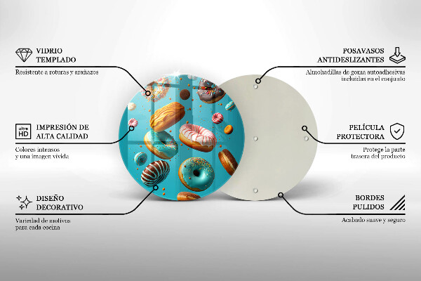 Steklena podloga za rezanje Pisani krofi
