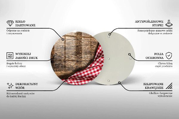 Steklena podloga za rezanje Lesena miza